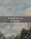InSimSea Framed Canvas Print Art, Vintage Impressionist Landscape Painting, Rustic Farmhouse Cottage Decor for Hallway Wall Floating Shelf Desk Vanity Fireplace, 10x8in, Soft Blue Tones