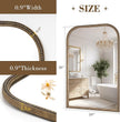 Axeman 24x36 Rounded Rectangular Wall Mirror, Decorative Bathroom Mirror, Traditional Vintage Wall Mounted Mirror with Beaded Frame for Accent Living Room Vanity Bedroom Entryway, Bronze