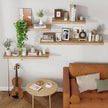 Axeman Floating Shelves, 2 Pack 8 Inch Deep Modern Solid Wood Wall Shelves for Storage, Wall Mounted Display Shelving with Invisible Heavy-Duty Metal Bracket, 24