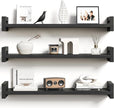 Vailando Floating Shelves for Wall, Set of 3 Solid Wood Wall Mounted Shelves, 23.6