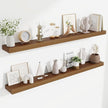 Fun Memories 55 Inch Floating Shelves Bedroom, Large Extra Floating Shelf Set of 2 with Invisible Brackets, Walnut