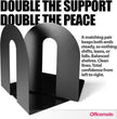 Officemate Heavy Weighted Bookends, Sturdy Office & Home Shelf Organizers, Set of 2 Black Metal Book Supports (93182)