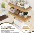 30 Inch Floating Shelves | 12 Inch Deep Oak Floating Shelves Set of 2 | 30