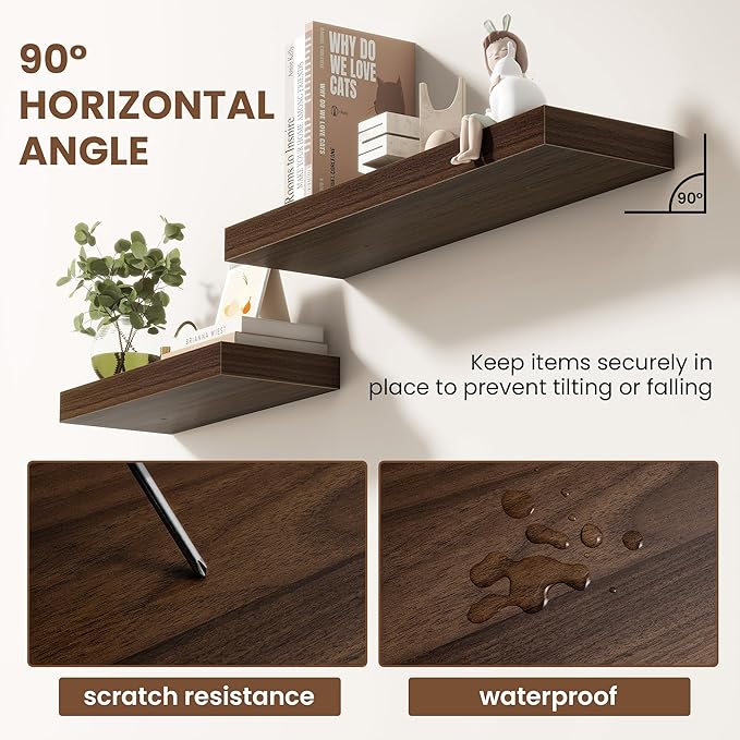 72 Inch Floating Shelves for Wall 2 Pack, 72