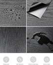 Abyssaly Black Wood Peel and Stick Paper 17.71 in X 1004 in Decorative Self-Adhesive Contact Paper Easy to Clean Thickening Upgrade Increase Stomata and Reduces Bubble Generation