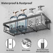 5 Pack Shower Caddy Organizer Rack Shelf for Inside Shower, Self Adhesive Bathroom Wall Storage Basket Rustproof Stainless Steel Large Capacity Shampoo Holder, Dark Grey