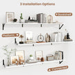 Axeman 55 Inch Floating Shelves | 8 Inch Deep White Wall Shelves Set of 2 | 55