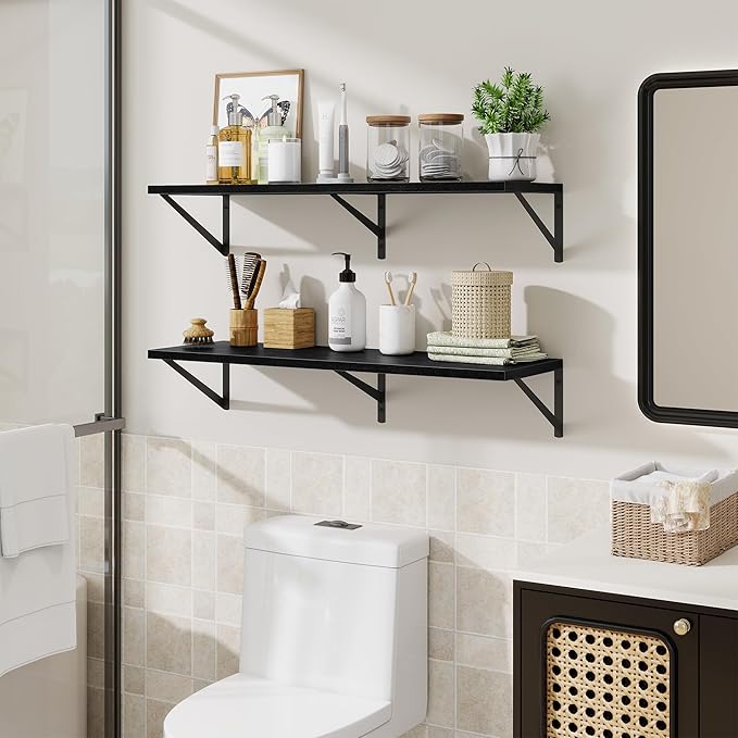 Black Deep Floating Shelves for Wall,36