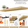 Sorbus Floating Shelves for Wall - 35 Inch Long Bathroom Shelves, Wall Decor for Bedroom, Kitchen, Living Room & Book Storage - Mounted Floating Shelf with Invisible Brackets (Maple Wood, 2 Pack)
