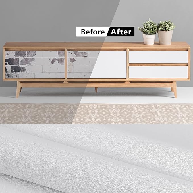 White Contact Paper Solid White Peel and Stick Wallpaper 17.3