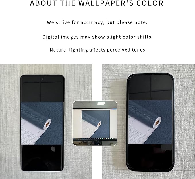 Haimin Fabric Wallpaper Textured Contact Paper (24in X 393in) Navy Blue Grasscloth Wallpaper Peel and Stick Faux Linen Wall Paper Self-Adhesive Vinyl Looks Like Woven Straw