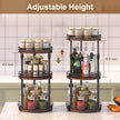 Lazy-Susan-Organizer-Spice-Rack, 3-Tier Rotating Spice Organizer For Kitchen-Cabinet-Countertop-Pantry, Turntable Seasoning Holder Storage Shelf With Adjustable Height
