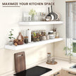 Floating Shelves for Wall, 55 Inch Wide x 12 Inch Deep Floating Shelves, Long Wood Floating Wall Shelf Shelves for Living Room Bathroom Bedroom Kitchen Home - (White, 55