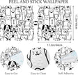 Peel and Stick Wallpaper Contact Paper Black and White Wallpaper Modern Dog Animal Wall Paper Textured Self Adhesive Removable Wallpaper for Nursery Kids Room Shelf Liner Vinyl Roll 78.7
