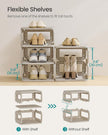 SONGMICS Shoe Rack, Shoe Organizer, 6 Shelves, Shoe Storage, Narrow Shoe Shelf, Open Shelf for Entryway, Living Room, Bathroom, Space-Saving, Cappuccino Beige ULPC037K01