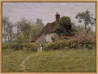 InSimSea Framed Canvas Wall Art Vintage Decor, Landscape Art Prints, Old Cottages Countryside Paintings Wall Decor, Rustic Farmhouse Picture for Bedroom Living Room Bathroom, 12