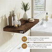 Fun Memories 48 Inch Floating Shelves, 9.3 Inch Deep Wall Shelves for Bathroom, Living Room, Bedroom, Kitchen, Deep Long Shelf Wall Mounted 2 Pack Shelf for Books, Decor, Rustic Brown