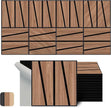 WoveN SounD Artisan Acoustic Wall Panels, 16 Pack 12x12 Inch, Wood Veneer Carved Sound Proof Wall Decor, Self-Adhesive for Home, Studio, Office & Focus Zones, Cut Prism, Teak