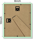 Vittanly 8x10 Picture Frames Set of 4, Display Pictures 5x7 with Mat or 8x10 without Mat, Gallery Wall Frame Set for Wall or Tabletop, Engineered Wood with Shatter Resistant Plexiglass, Light Green