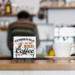 Coffee Bar Decor, Farmhouse Kitchen Table Decor, Coffee Station Accessories, Wooden Decorative Sign with Iron Stand for Table Desk Shelf Display-E33