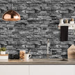 Jeweluck Grey Brick Wallpaper Peel and Stick Wallpaper 17.7inch×118.1inch Faux Stone Self Adhesive Wallpaper Kitchen Backsplash Peel and Stick Brick Contact Paper Removable Wall Paper Decor Vinyl