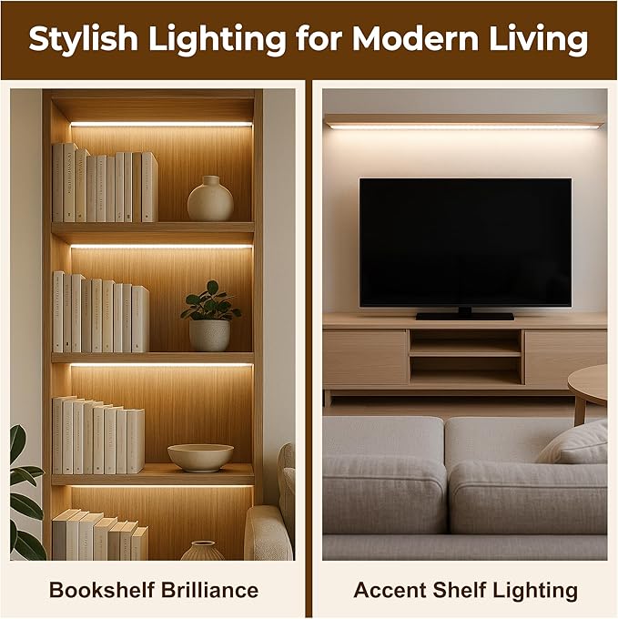 96inch Hardwired Under Cabinet Lighting for Kitchen, 6000K White Wired Undercounter Waterproof Led Strip Lights, Luces para Cocina Bajo Gabinete Under Shelf Lights
