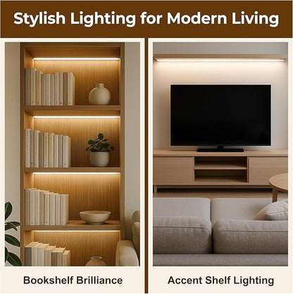 Hardwired Under Cabinet Lighting for Kitchen,24inch120V Wired Undercounter Led Strip Lights 6000K White Waterproof, Luces para Cocina Bajo Gabinete Under Shelf Lights for Sink/Workbench