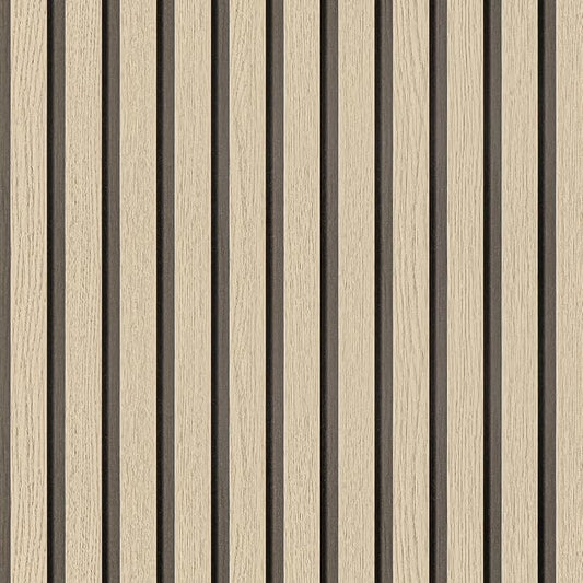 Arthome Wood Slat Wallpaper 17''x240'' Peel and Stick self Adhesive Wood Wallpaper PVC Vinyl Decorative Removable Wallpaper Waterproof Faux Wood Grating Stripe Contact Paper for Living Room (Oak)