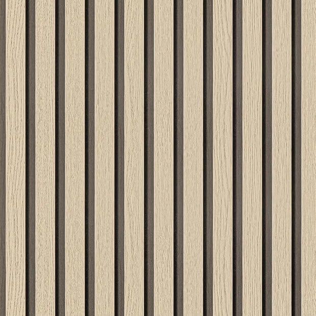 Arthome Wood Slat Wallpaper 17''x240'' Peel and Stick self Adhesive Wood Wallpaper PVC Vinyl Decorative Removable Wallpaper Waterproof Faux Wood Grating Stripe Contact Paper for Living Room (Oak)