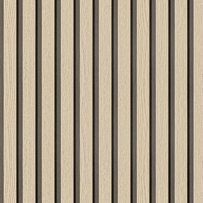 Arthome Wood Slat Wallpaper 17''x393'' Peel and Stick self Adhesive Wood Wallpaper PVC Vinyl Decorative Removable Wallpaper Waterproof Faux Wood Grating Stripe Contact Paper for Living Room (Oak)