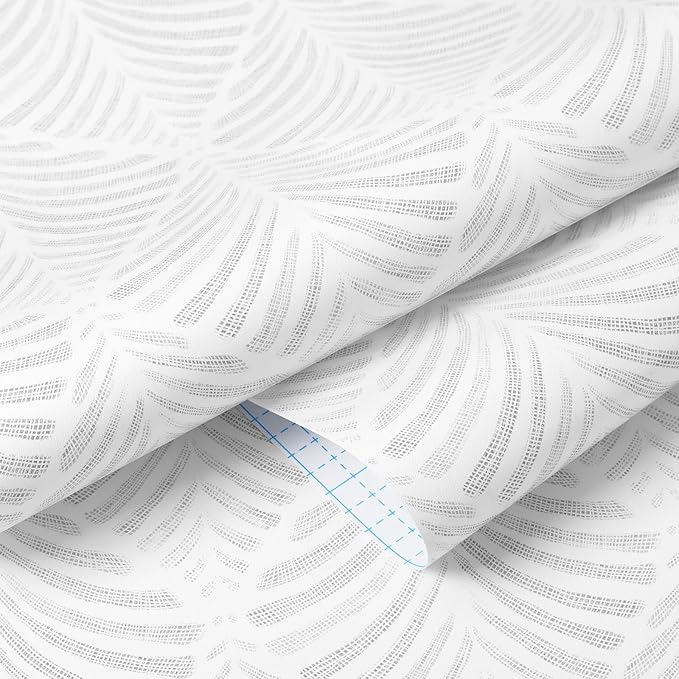 Safiyya Peel and Stick Wallpaper Geometric Contact Paper Light Grey Modern Wall Paper Boho Self Adhesive Removable Wallpaper for Bedroom Vinyl Rolls 17.3