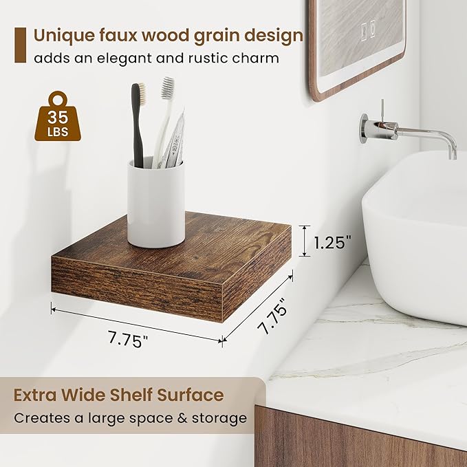 Square Floating Shelves for Wall, 8