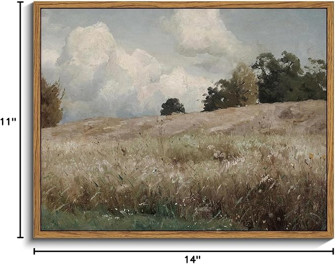 InSimSea Framed Canvas Wall Art Vintage Decor, Cornfield Countryside Scenery Rustic Farmhouse Wall Decoration, Country Decor Wall Art for Bedroom, Living Room Kitchen Bathroom, 11