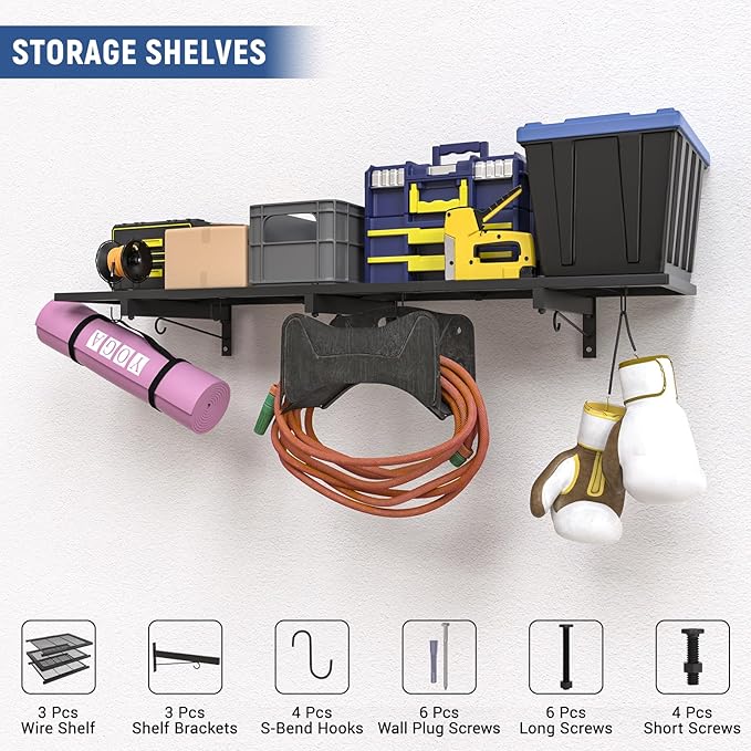Garage Wall Shelf, Heavy Duty Garage Shelving, 46