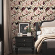 Butterfly Floral Wallpaper Peel and Stick, Vintage Beige/Pink Contact Paper 17.5