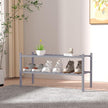 2 Tier Bamboo Shoe Rack for Closet Free Standing Wood Shoe Shelf for Entryway Small Space Stackable 27