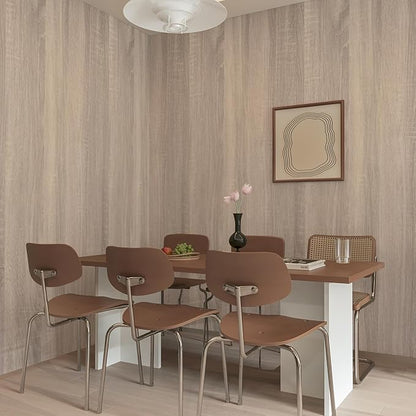 Light Wood Contact Paper Peel and Stick Oak Wood Wallpaper 23.6"x78.74" Brown Gray Textured Wood Grain Contact Paper for Countertops Kitchen Cabinets Waterproof Self Adhesive Furniture Wood Vinyl Wrap