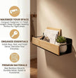 Bathroom Shelves,Wall Mounted Floating Shelf,Over Toilet Storage Shelf,Metal Bamboo Wall Shelves,Home Storage Organizer Essentials for Bathroom/Living Room/Kitchen/Bedroom(Black)