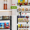 Churboro Over the Door Pantry Organizer Rack with 12 Adjustable Baskets, 12 Tiers Dual-use Spice Rack- Hanging or Wall Mount Spice Rack, Pantry Door Organizer, Black