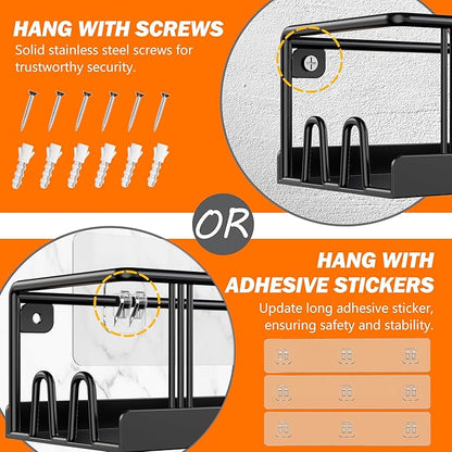 Spice Rack Wall Mounted 2 Pack, Space-Saving Spice Organizer for Spice Jars and Seasonings,Screw or Adhesive Hanging Spice Rack Organizer for Your Kitchen Cabinet,or Pantry Door