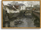 OIQArtOIQ Vintage Landscape Canvas Wall Art Framed Natural Scenery Painting Artwork Prints France Country Wilderness Farmhouse Decor Pictures Kitchen Bedroom Living Room Bathroom