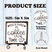 Coffee Desk Decor Sign, Coffee Time Sign With Stand For Farmhouse Home Kitchen Table, Wine Sign For Farmhouse Home Kitchen Bar Shelf Table, Gifts For Family Friend Coworker-11