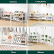 Smiry Bamboo Shoe Rack for Closet, 4 Tier Wooden Stackable Shoe Organizer, Free Standing Shoes Storage Shelf for Entryway, Front Door Entrance, White