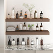 Fun Memories Floating Shelves - 24 Inch Rustic Wooden Wall Shelves - Extra Deeper & Thicker Wall Mounted Storage Shelf for Living Room, Kitchen, Farmhouse - 24