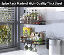 𝐒𝐩𝐢𝐜𝐞 𝐑𝐚𝐜𝐤 Organizer 𝐖𝐚𝐥𝐥 𝐌𝐨𝐮𝐧𝐭- 15.7in 2Pack [Upgraded Version] Hanging Seasoning Organizer Shelf with Paper Towel Holder, Storage for Cabinet or Wall Mounted with 4 Strong Hooks