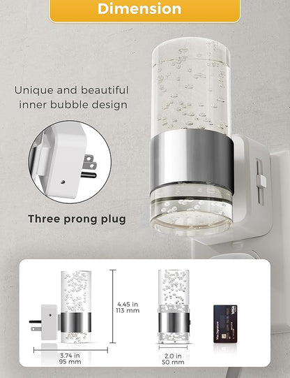 L LOHAS LED Night Light, Plug in Night Light with Auto Light Sensor[2-Pack], Brightness Adjustable with Daylight White 5000K, Wall Sconce-Style Design Nightlight for Bathroom, Hallway, Enterway