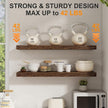 40 Inch Floating Shelves Set of 2, 8 Inch Deep Wall Shelf, Rustic Wood Storage Shelves for Bedroom, Kitchen, Bathroom, Wall-Mounted Shelf with Invisible Brackets for Books|Storage, Rustic Brown