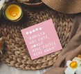 Pink Coffee Bar Accessories - Would Have Coffee Here Again Wooden Box Signs, Bar Decorations For Home, Pink Wood Sign Home Decor For Kitchen Desk Table Shelf 5x5 Inch