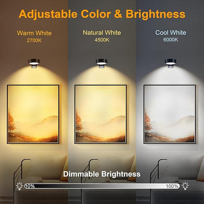 maylit 6 Pack Rechargeable Picture Lights, Battery Operated Sconces for Wall, Art Lighting for Paintings Wireless, Cordless Lights for Gallery Painting Picture Frame Photo Wall Poster Room Decor