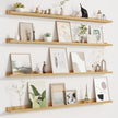 Fun Memories Picture Ledge Shelf for Wall, Floating Shelves Set of 4, 48 Inch Long Nursery Book Shelves for Toys Storage, Kids Bookshelf Wall Mounted for Books Photo Frames, Oak